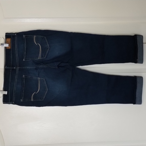 Signature Levi's Modern Capri denim jeans size 10 blue cuffed cropped short - Picture 5 of 12